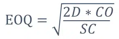 economic order quantity formula