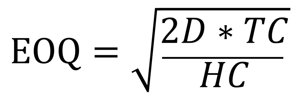 Economic order quantity formula EOQ