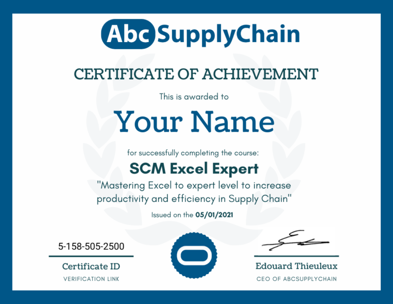 certificat formation excel diplome cours